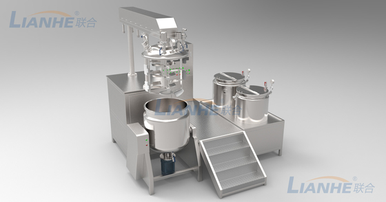 300L de kosmetische Mixer van de de Roomzalf van de Productielijn Hydraulische Opheffende Vacuüm Emulgerende Mixer