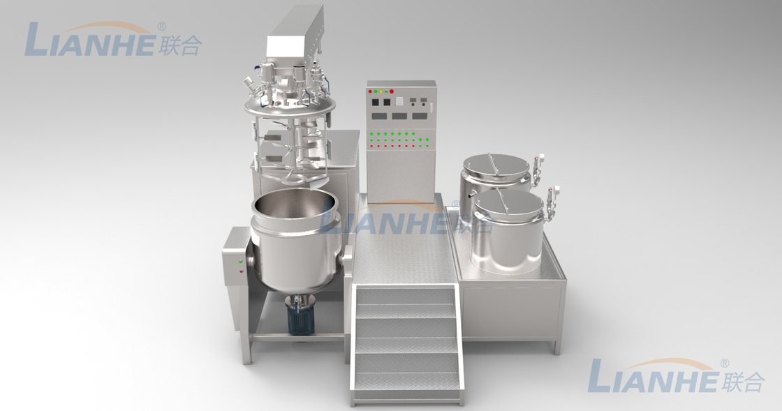 300L de kosmetische Mixer van de de Roomzalf van de Productielijn Hydraulische Opheffende Vacuüm Emulgerende Mixer